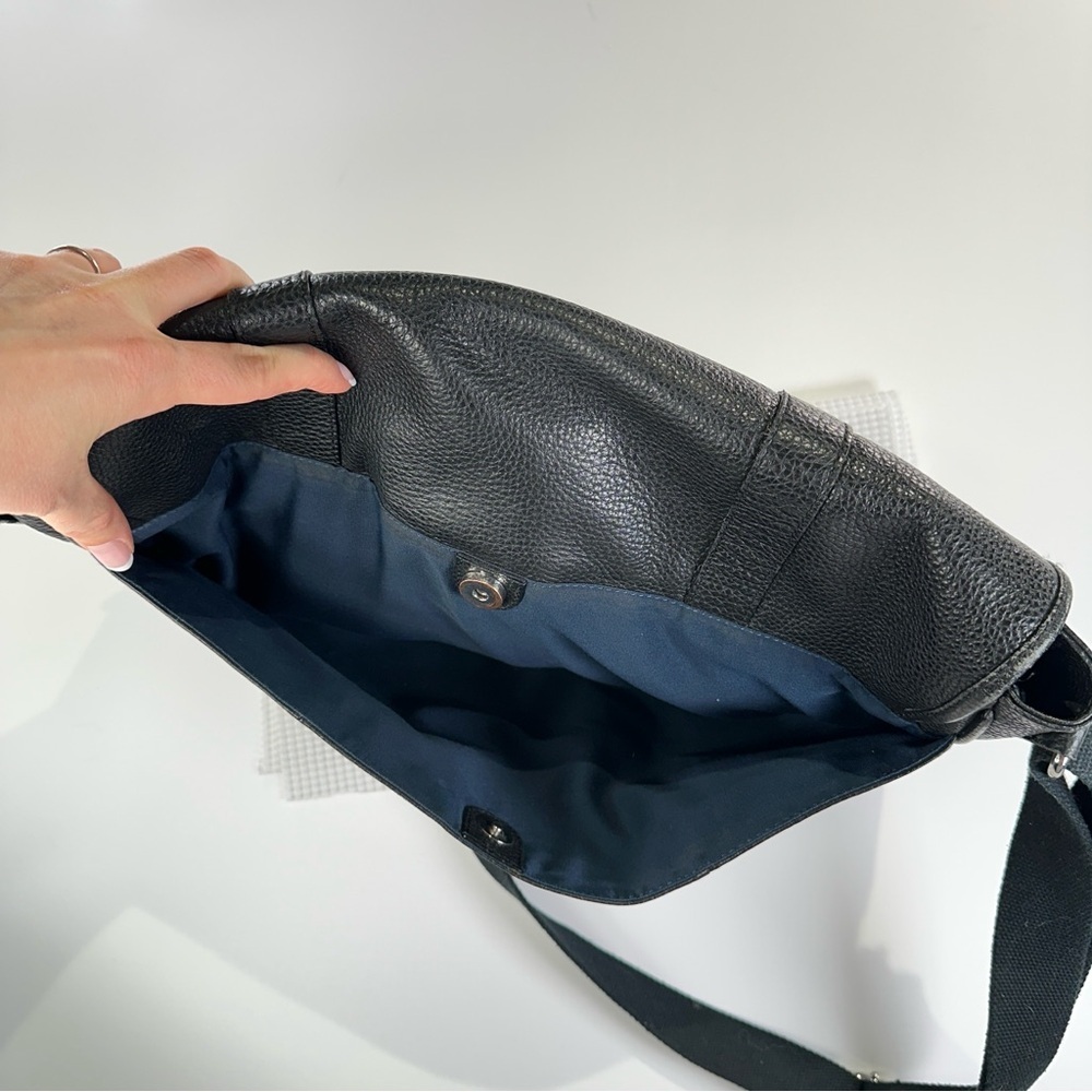 Cole Haan Work Messenger Leather Crossbody Bag Black - Picture 8 of 15